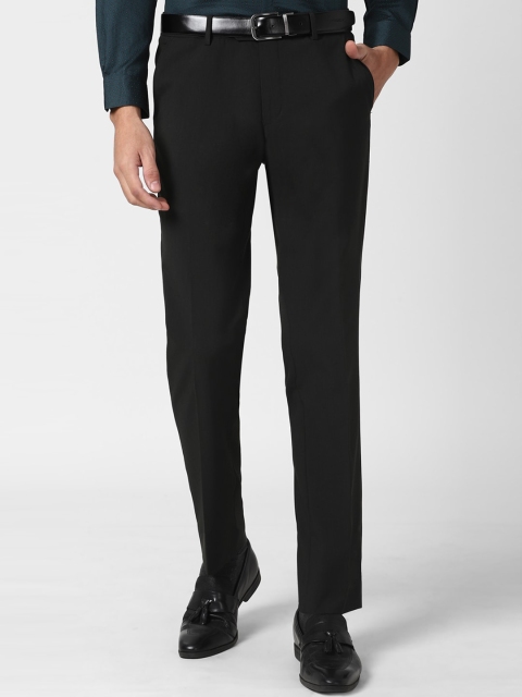 

Peter England Men Black Slim Fit Trousers