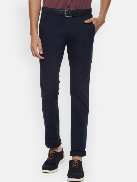 

V Dot Men Navy Blue Slim Fit Trousers
