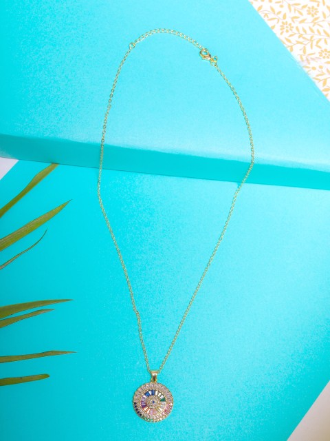 

DIVA WALK EXCLUSIVE Gold-Toned & Blue Brass Gold-Plated Handcrafted Necklace
