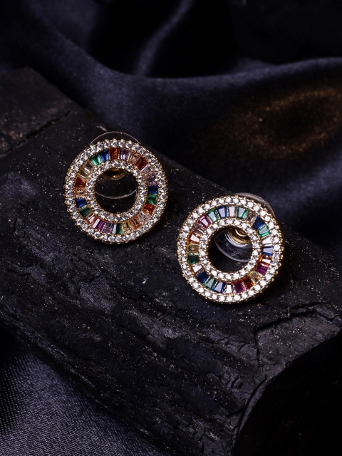 

DIVA WALK EXCLUSIVE Gold-Toned Contemporary Studs Earrings