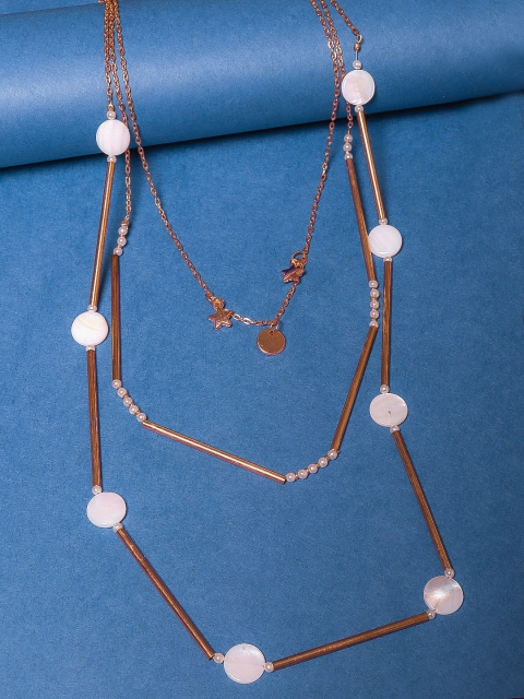 

DIVA WALK EXCLUSIVE Rose Gold & White Brass Rose Gold-Plated Handcrafted Necklace