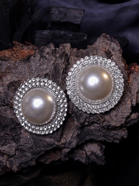 

DIVA WALK EXCLUSIVE Silver-Toned Contemporary Studs Earrings