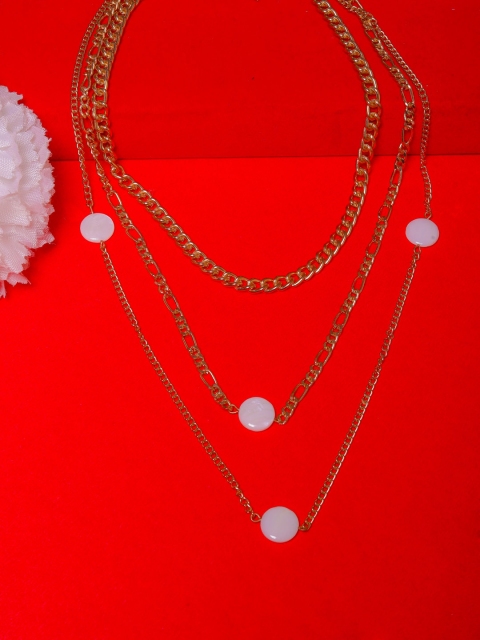 

DIVA WALK EXCLUSIVE Rose Gold & White Brass Rose Gold-Plated Layered Necklace