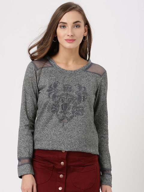 

Marie Claire Grey Embroidered Sweatshirt