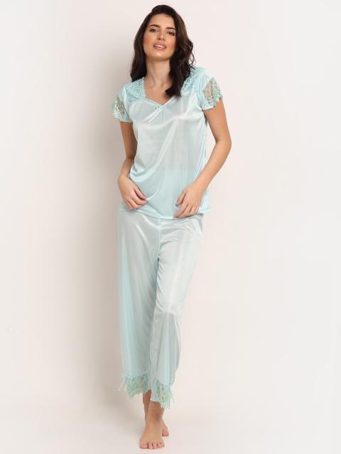

Laceandme Women Green Night suit