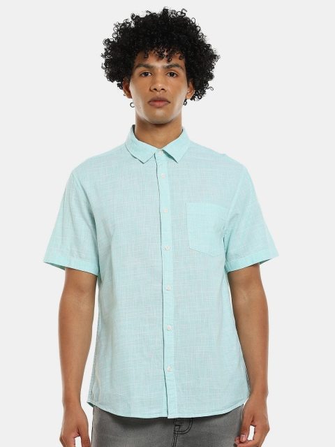 

Ruggers Men Green Cotton Casual Shirt