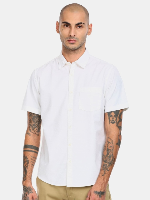 

Ruggers Men White Cotton Casual Shirt