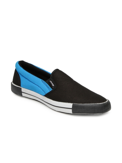 

Duke Men Blue & Black Colourblock Slip-On Sneakers
