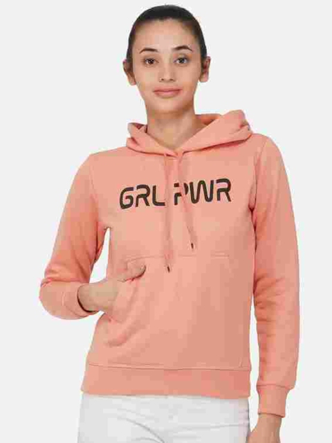 

NEU LOOK FASHION Women Peach-Coloured Printed Sweatshirt