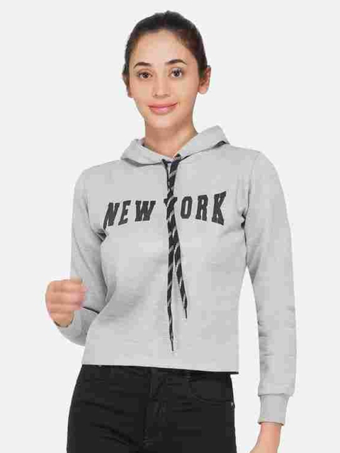 

NEU LOOK FASHION Women Grey Melange Sweatshirt