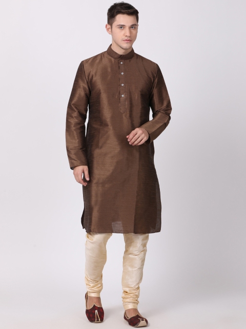 

TABARD Men Brown Dupion Silk Kurta with Churidar