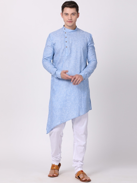

TABARD Men Blue Pure Cotton Kurta With Churidar