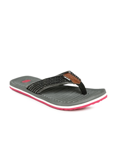 

Duke Men Black & Charcoal Grey Flip-Flops