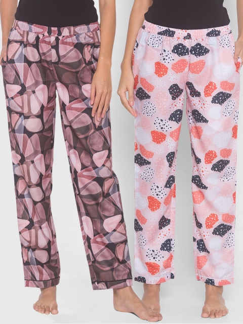 

FashionRack Pack Of 2 Printed Lounge Pants, Black