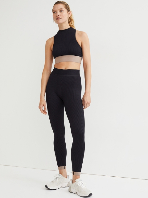 

H&M Women Black Seamless Leggings