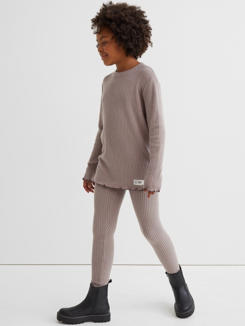 

H&M Girls Beige 2-Piece Ribbed Jersey Set
