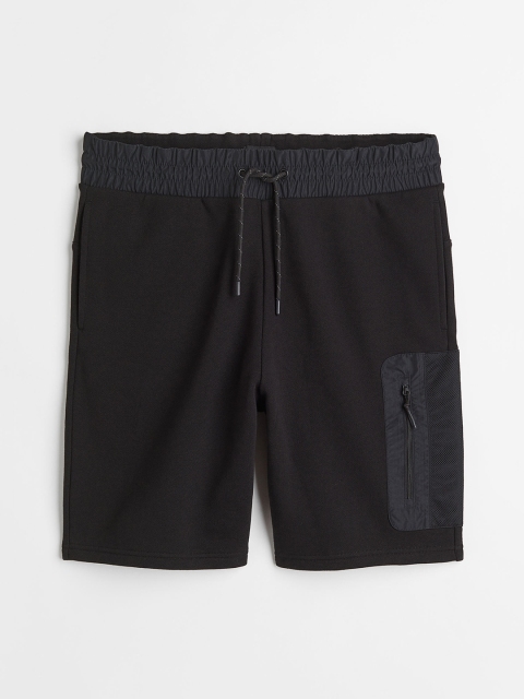 

H&M Men Black Pure Cotton Regular Fit Sweatshorts