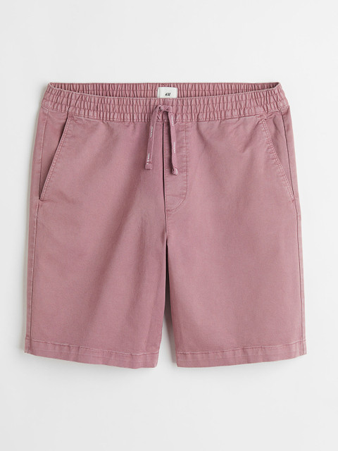 

H&M Men Pink Cotton Twill Shorts