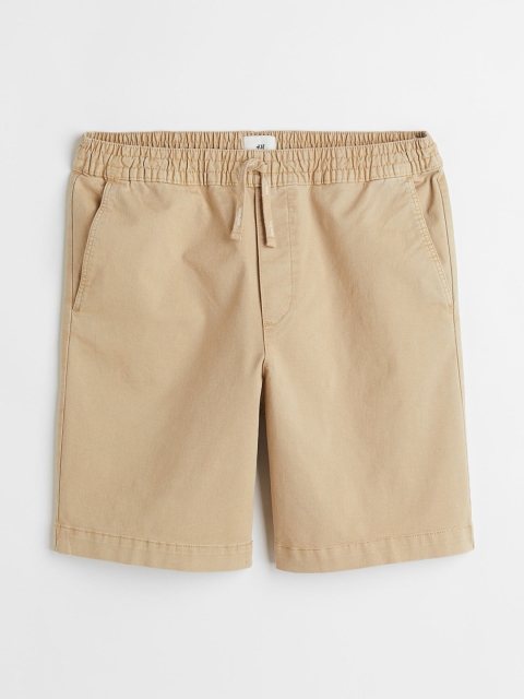 

H&M Men Beige Cotton Twill Shorts