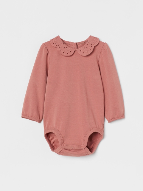 

H&M Girls Pink Lace-Collar Bodysuit