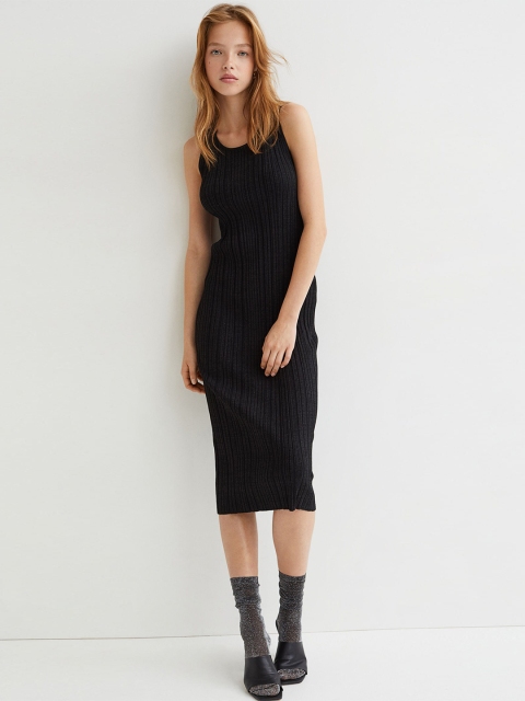 

H&M Women Black Glittery Bodycon Dress