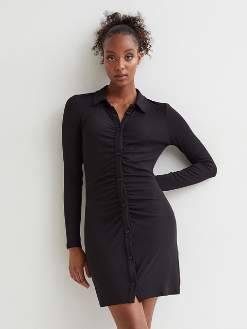 

H&M Women Black Jersey Shirt Dress