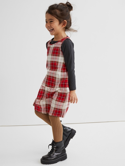 

H&M Girls Grey & Red Checked 2-Piece Cotton Jersey Set