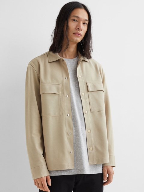 

H&M Men Beige Regular Fit Shacket