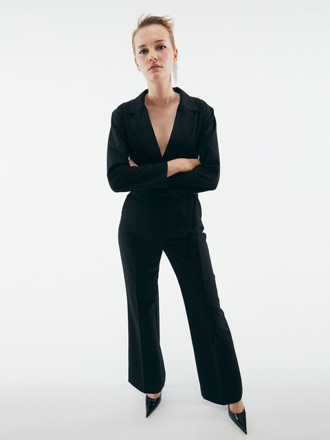 

H&M Women Black Tailored jumpsuit