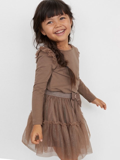 

H&M Girls Grey Beidge 2-piece tulle set