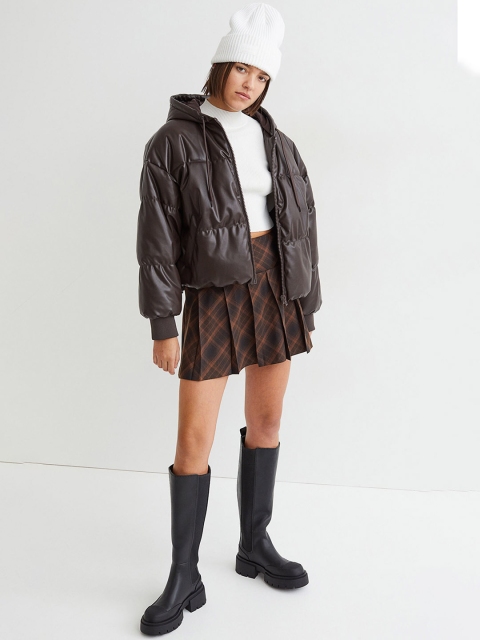 

H&M Women Brown Pleated skirt