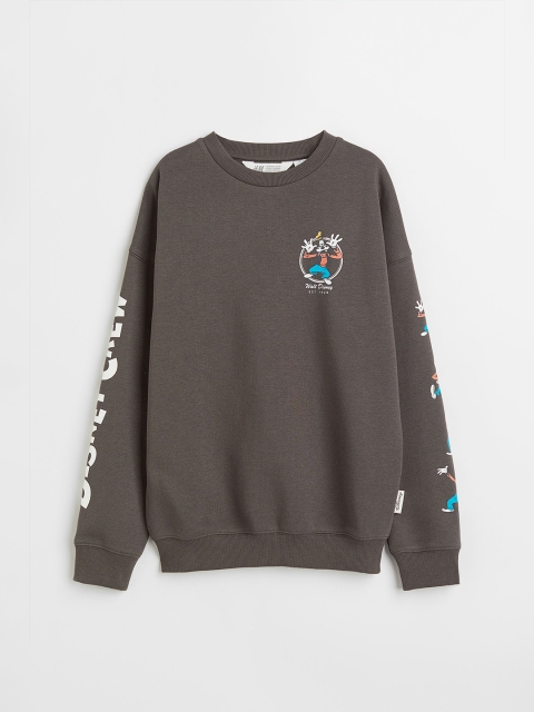 

H&M Boys Grey Oversized printed sweatshirt