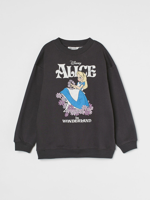 

H&M Girls Grey Printed sweatshirt