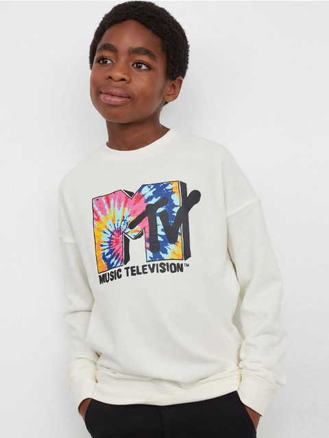 

H&M Boys White Printed sweatshirt