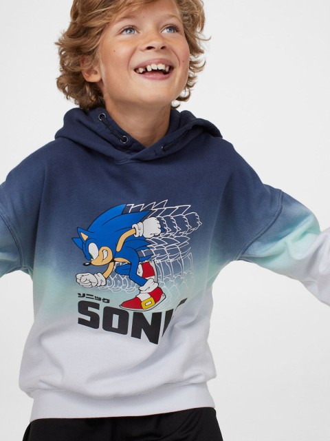 

H&M Boys Blue Printed hoodie