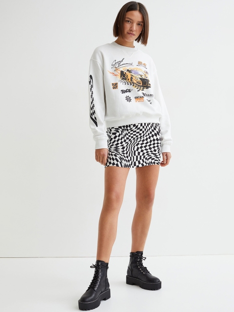 

H&M Women White Printed sweatshirt