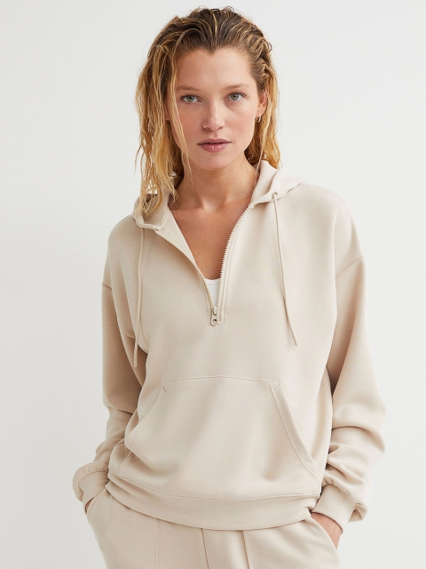 

H&M Women Beige Super Soft Hoodie