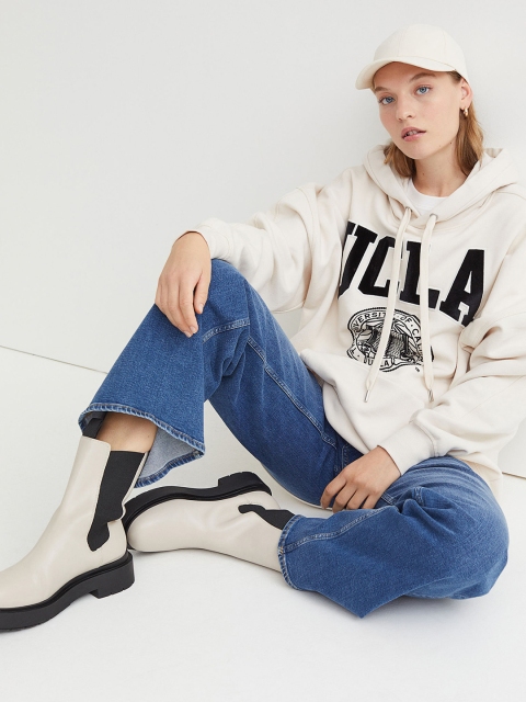 

H&M Women White Oversized hoodie