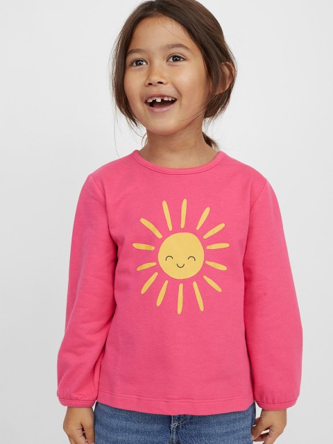 

H&M Girls Pink & Yellow 2-pack cotton sweatshirts