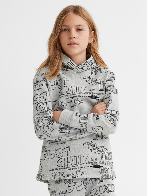 

H&M Boy Grey Printed hoodie