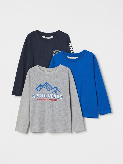 

H&M Boys 3-pack jersey tops, Grey