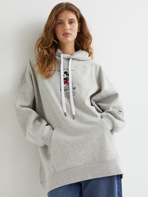

H&M Women Grey Oversized hoodie