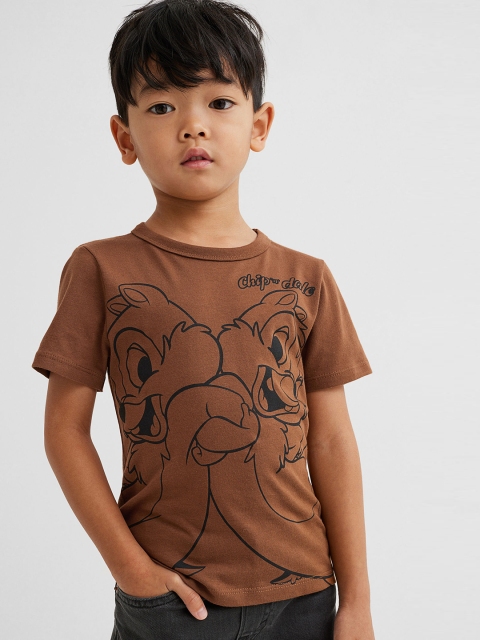 

H&M Boys Brown Disney Printed Cotton T-shirt