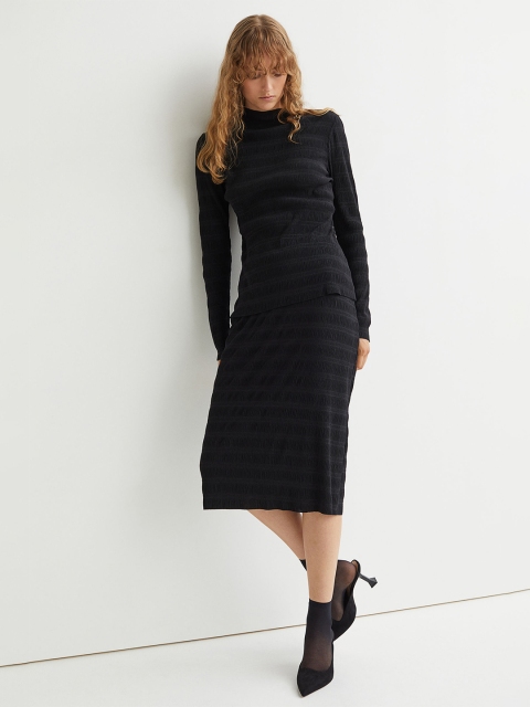

H&M Women Black Pleated Top