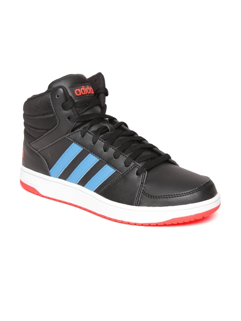 Adidas NEO Men Black HOOPS VS Solid Mid-Top Sneakers available at myntra for Rs.1999