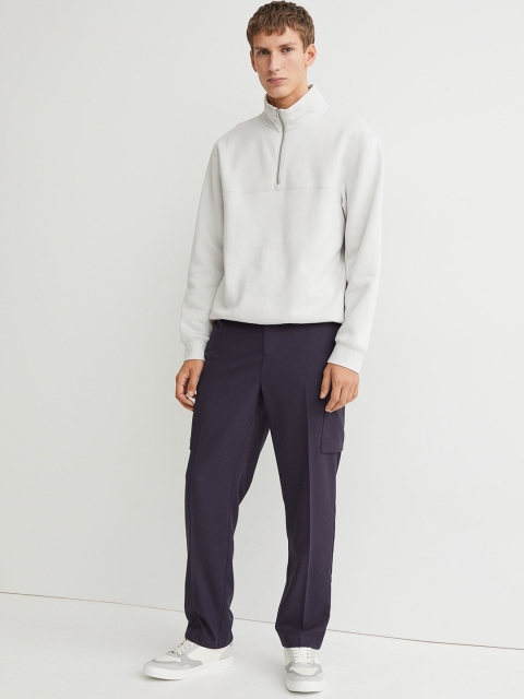 

H&M Men Navy Blue Slim Fit Cargo Joggers