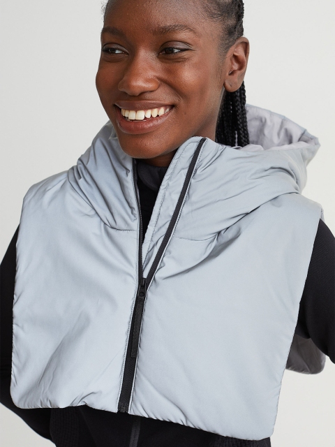 

H&M Women Grey Solid Padded Hood