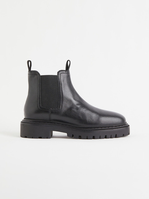 

H&M Black Leather Chelsea boots