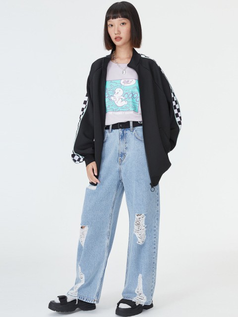 

H&M Women Black Baseball Jacket