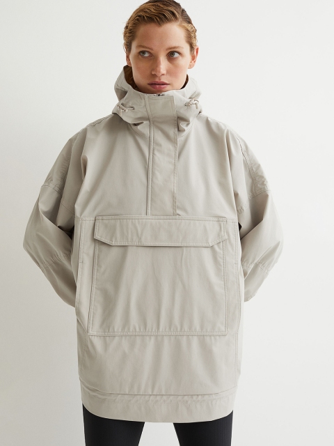 

H&M Women Beige Water-Repellent Popover Jacket